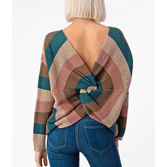 Teal Multi Neutrals Colors Twist Back - Picture 4 of 4